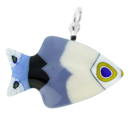 GlassOfVenice Murano Glass Millefiori Small Fish Pendant