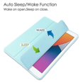 thumbnail image 2 of Funda de cuero con tapa trasera de acrílico transparente y TPU para iPad 10.2, con tapa horizontal, soporte plegable triple, portalápices y función de suspensión/activación (azul), 2 of 5
