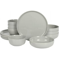 Gibson Home Oslo 12 Piece Porcelain Dinnerware Set - Grey