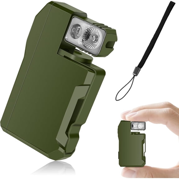 Rechargeable Magnetic Mini Flashlight, 400 Lumens EDC Light with 180° Rotation, Dual Cool White & RGB Lights, 3 Modes, IP68 Waterproof for Outdoor, Emergency & Keychain Carry (Green)