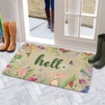 thumbnail image 6 of Hello Floral Decor Door Mat - Spring Summer Welcome Mats Outdoor Color Flowers Doormat Non Slip Rubber Flowers Decorative Front Door Mats Indoor Rug 17" x 30", 6 of 6