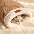 thumbnail image 5 of Winter Warm Plush Cat Sleeping Bag, 360° Wrap Cat Cave Bed Snuggle Sack, 2-in-1 Soft Fluffy Cat Hideaway Nest with Play Ball, Cozy Pet Bed for Indoor Cats, Kittens, 5 of 6