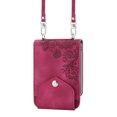 thumbnail image 4 of Allytech Wallet Case for Samsung Galaxy Z Flip 4, PU Leater Flower Embossed Shoulder Strap Hand Wrist Stand Shockproof Flip Cover for Samsung Galaxy Z Flip 4 - Winered, 4 of 8
