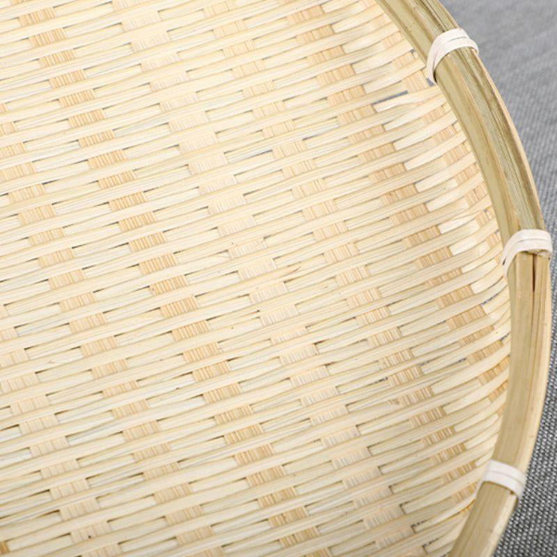 Handmade Weaving Bamboo Sieve Round Storage DIY Decorative Fruit Bread Basket 