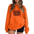 thumbnail image 1 of Gibobby Sudadera oversize mujer Sudadera suelta casual con estampado navideño de manga larga con cuello redondo para mujer blusa grande de manga larga(Naranja,G), 1 of 3