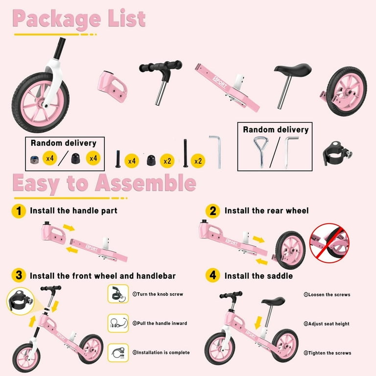 YouLoveIt Balance Bike Lightweight Childrens Balance No Pedal Bicycle for 2 3 4 5 and 6 Year Old Boys and Girls No Pedal Training Bicycle for Kids