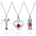 thumbnail image 3 of 3 Pack Urn Necklace for Ashes for Women Heart / Cross / Cylinder Cremation Jewelry Memorial Keepsake Birthstone Urn Pendant for Family / Dad / Mom / Sister / Grandparents, 3 of 7