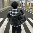 thumbnail image 7 of Popvcly Boys Winter Coats Water-Resistant Windproof Hooded Down Padding Jacket with Plaid Hood 2-11T, 7 of 7