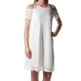 thumbnail image 2 of 1.STATE Womens Crochet Shift Dress, White, X-Small, 2 of 3