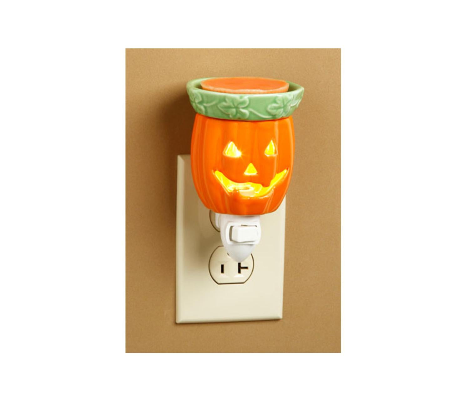 5" Orange JackOLantern Ceramic Halloween Wax Warmer Night Light
