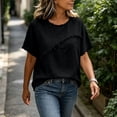 thumbnail image 5 of TGSLY Fringe Trim Linen Tops for Women Lightweight Soft Crew Neck Solid Color T-Shirt Relaxed Fit Dressy Casual Short Sleeve Blouses XL, 5 of 9