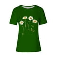 thumbnail image 4 of HAPIMO Women' Plus Size Round Neck Tees Flower Graphic Casual Loose Bsaic Tees Fashion Clothes Summer Tops for Women Elegant Blouses Dressy Tunic Green S, 4 of 4