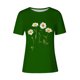 thumbnail image 4 of Tops de Ajuste Suelto para las Mujeres Sudadera Casual Impresa Manga Corta Cuello Redondo Superior, Poliéster, 4 of 4