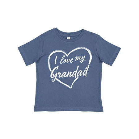 

Inktastic I Love My Grandad in White Chalk Heart Gift Toddler Boy or Toddler Girl T-Shirt