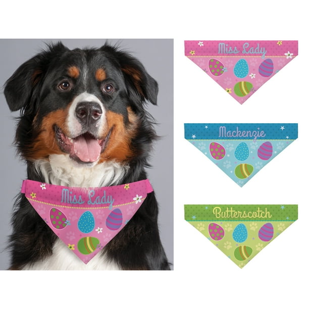 Personalized Dog Bandana With Easter Egg Design And Custom Name Printing Walmart Com Walmart Com