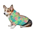 thumbnail image 7 of Fotbe Colorful Palm Leaves Print Small Dog Sweater Hoodies Pet Grey Hooded Soft Fleece Sweatshirts with Pocket Fall Winter Puppy Cat Sweaters Warm Clothes-Medium, 7 of 7