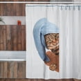 thumbnail image 4 of Cortina de Baño Impermeable Grande con Diseño de Gato Ducha Blanca Juana Gallo, 4 of 7