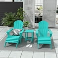thumbnail image 3 of Polytrends  Laguna Hdpe All Weather Outdoor Patio Foldable Adirondack Chairs Conversation Set (5-Piece Set) Turquoise, 3 of 5