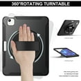 thumbnail image 4 of Dteck Case for iPad Air 11 Inch 2024 / iPad Air 5th 4th Gen 10.9" / iPad Pro 11 (2022/2020/2018) with Pencil Holder,Heavy Duty Silicone Hybrid Rugged Case with Rotating Stand Hand Strap,Black, 4 of 7