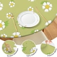thumbnail image 4 of Spring Round Tablecloth with Daisy Print and Elastic Edge, Lightweight Water-Resistant Polyester Cover, Fits 44-52 Inch Table for Indoor Dining or Patio, 4 of 7