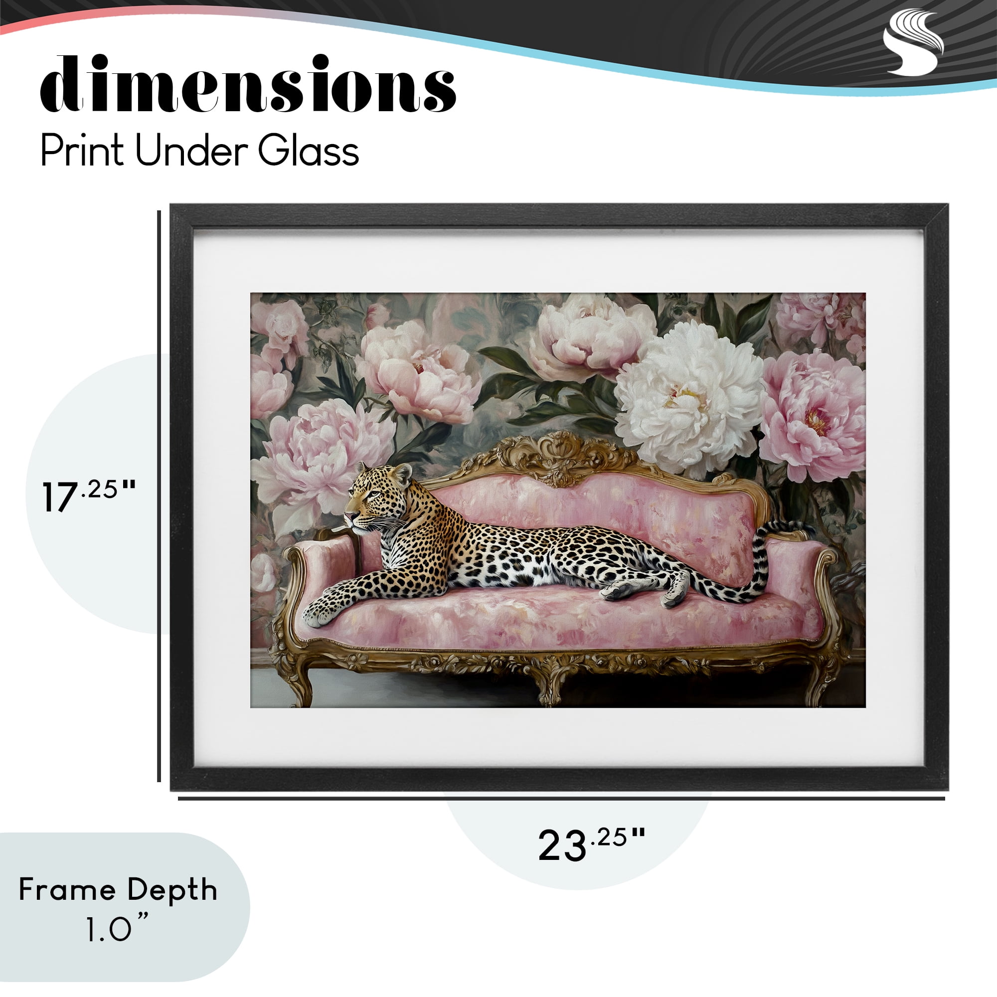 Stupell Industries Where The Leopard Dreams Black Framed Print Under Glass, design by Tina LeCour