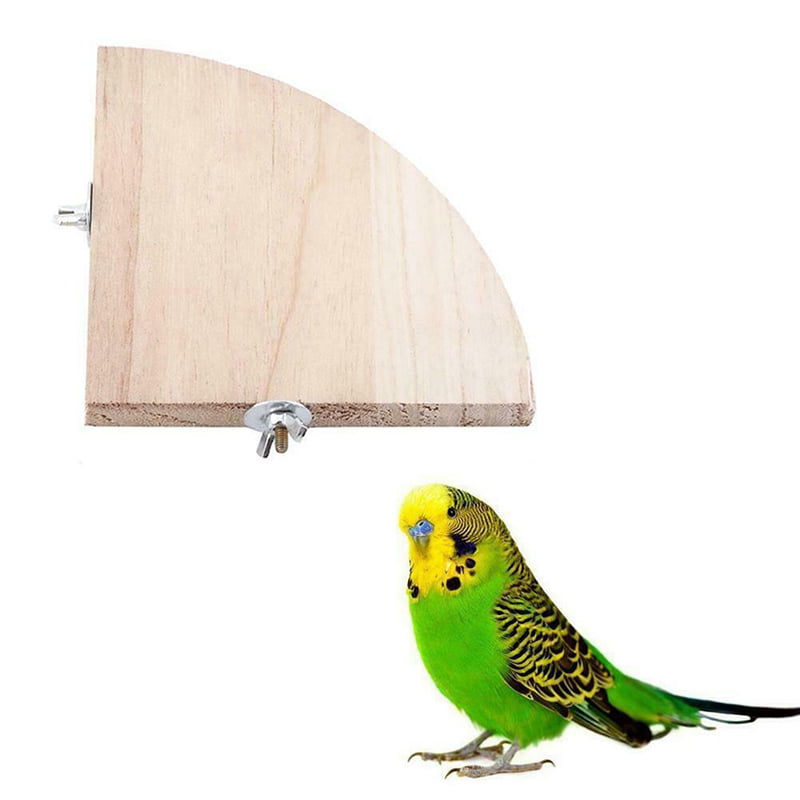 Parrot Wooden Platform Stand Rack Hang Toy Hamster Perches For Bird Cage 
