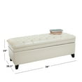 thumbnail image 3 of Prince Ivory Leather Tufted Storage Ottoman, 3 of 7