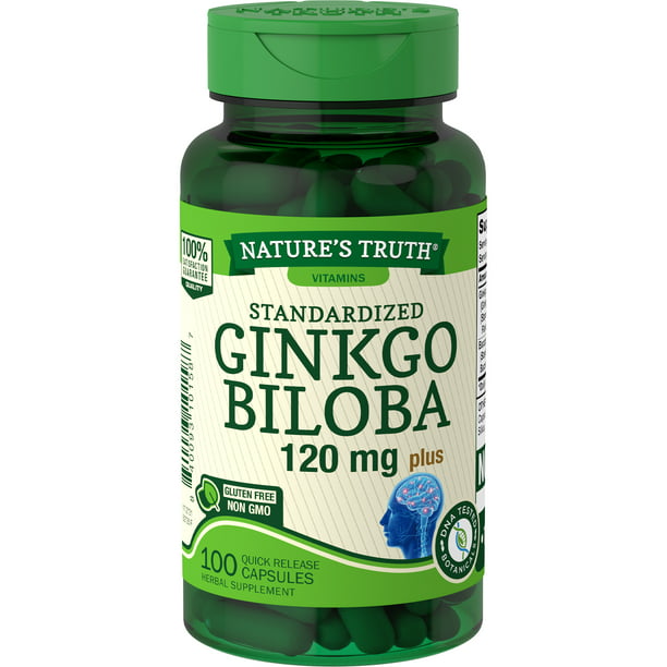 Ginkgo Biloba 120mg | 100 Capsules | Plus Bacopa Monnieri | Standardized Extract | Non-GMO, Free | By Nature's Truth - Walmart.com
