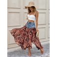 thumbnail image 4 of Womens Medium Wash Denim Patchwork Midi Skirt With Paisley Print, 4 of 7