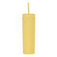 thumbnail image 1 of Double Layer Plastic Cup Frosted Rubber Paint Water Cup 16oz Straight Straw Cup, 1 of 2