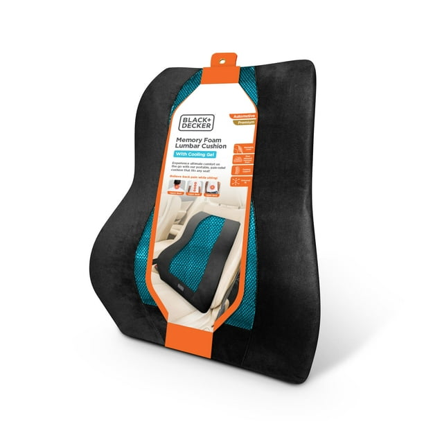 Almohada lumbar Body Positioner BLACK+DECKER, 46 x 39 x 14 cm, gel refrescante