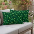 thumbnail image 4 of Pack of 2 Outdoor Pillow Covers,Waterproof Green Shamrock Throw Pillow Covers,St. Patrick's Day Spring Lucky Decorative Pillowcases Cushion Covers for Patio Couch Pillow Sham Protector 20x12 Inch, 4 of 8