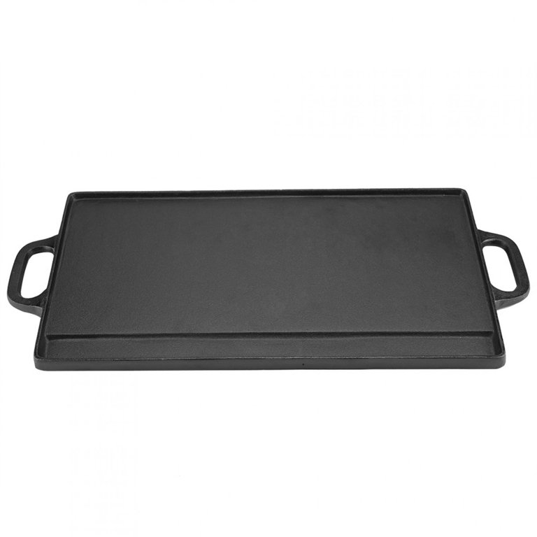 TOPINCN Non-Stick Cast Iron Grill Griddle Pan Ridged and Flat Double-Sided  Baking Cooking Tray Bakeware,Non Stick Griddle Pan 