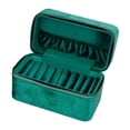 thumbnail image 1 of Caja de almacenamiento para pulseras, expositor de joyas con cremallera y 9 ranuras Verde negruzco, 1 of 9