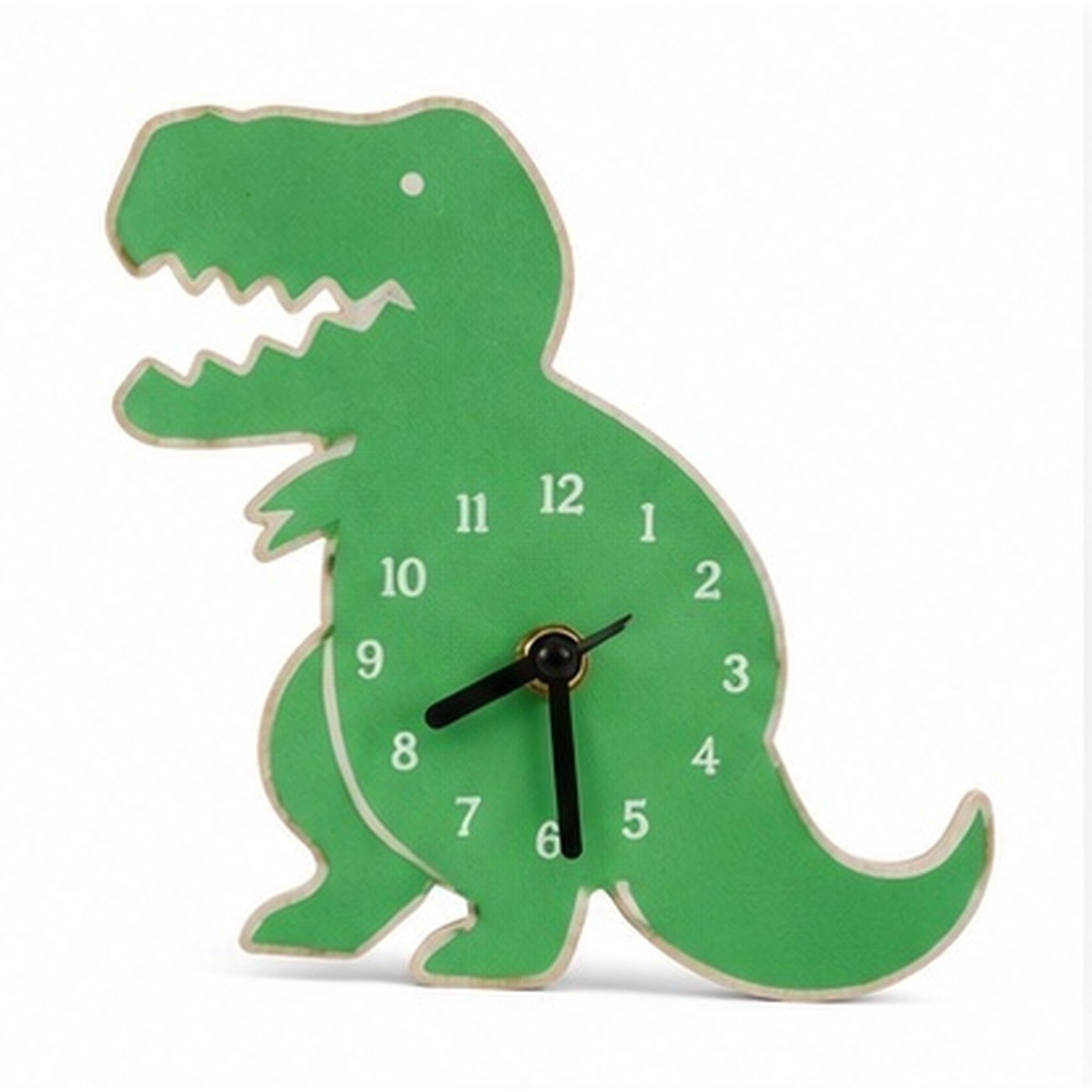 EXHUMKY Green Dinosaur Decorative Wall Clock, Hanging Analog Clock for Kids Room, Bedroom, Office, Living Room Wall Decor