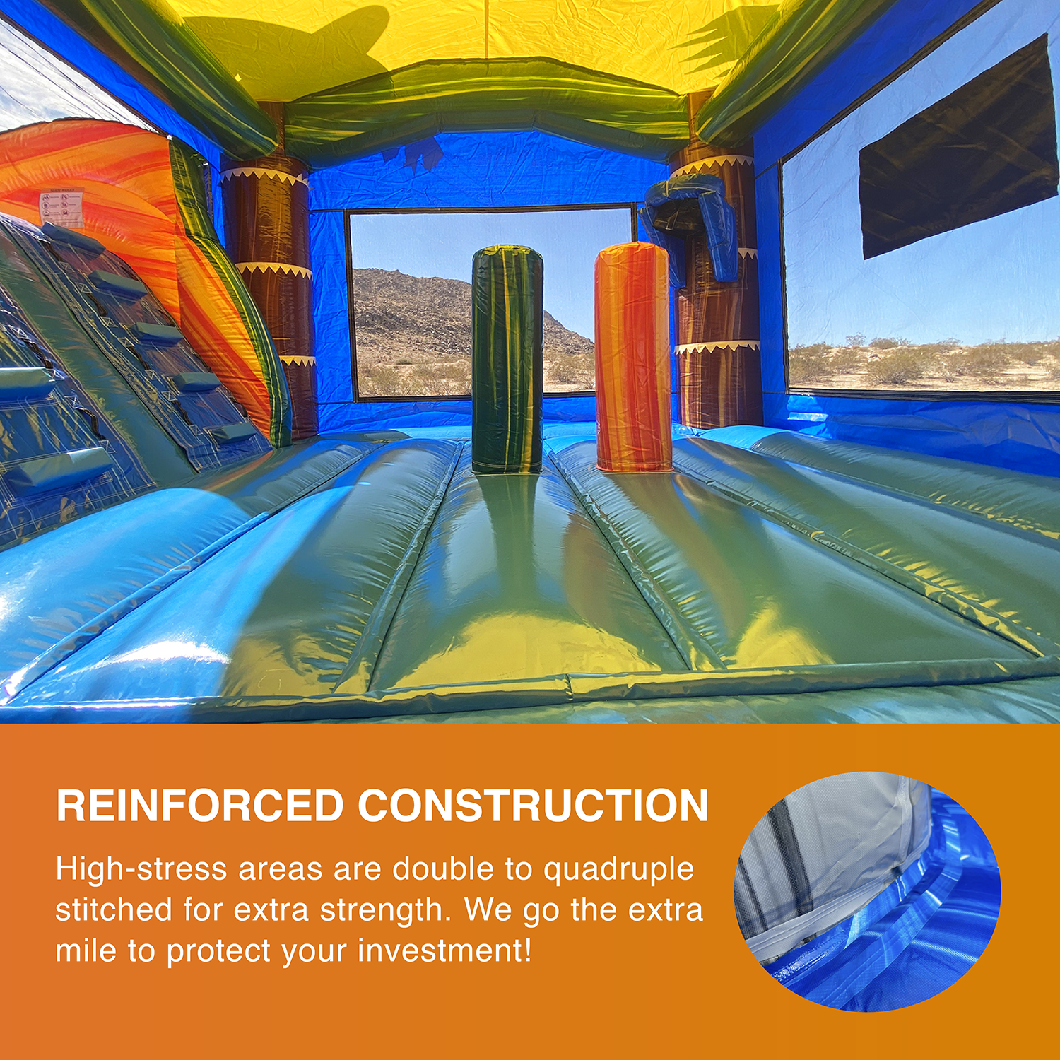 JumpOrange Commercial Grade Bounce House Water Slide with Pool for Kids and Adults (with Blower), Outdoor