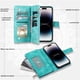 thumbnail image 5 of Funda de cuero con tapa cruzada para iPhone, 15, 14 Pro Max, 13, 12, 11, X, XS, XR, SE, 2022, 8, 7 Plus, funda larga con cordón y cremallera para tarjetas, 5 of 5