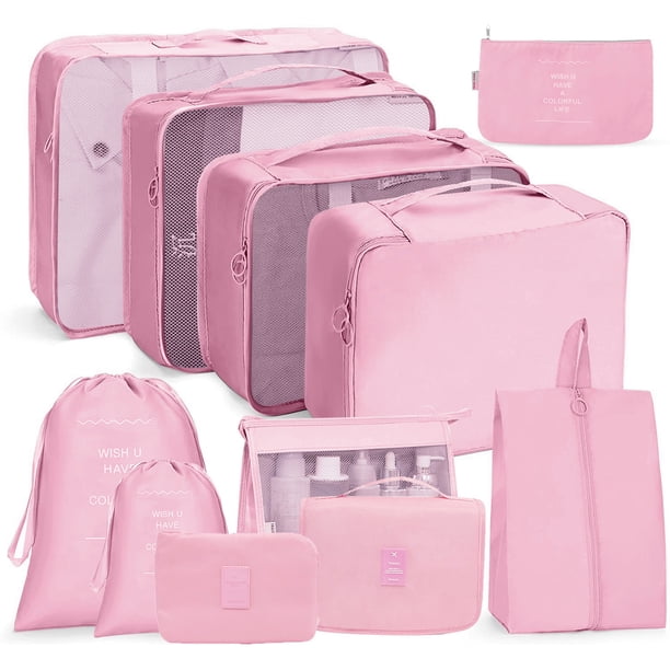 Bolsa de almacenamiento de viaje, juego de 10 piezas, organizador de ropa para equipaje de viaje, bolsa de almacenamiento, juego de almacenamiento simple y separado