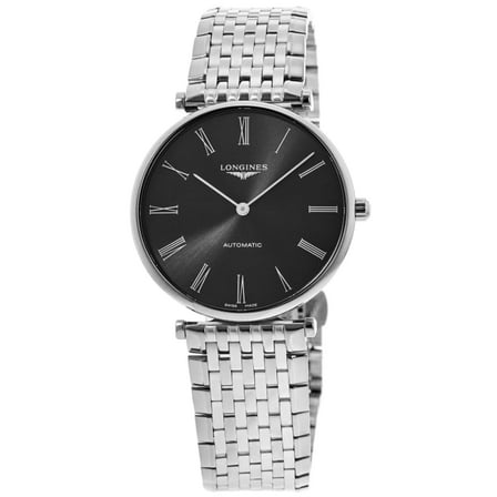 Longines La Grande Classique Automatic Black Roman Dial Steel Unisex Watch L4.918.4.51.6