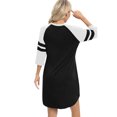 thumbnail image 3 of Baywell Women's 3/4 Sleeve Nightgown Sleepwear Color Block Crewneck Nightshirt Above Knee-Length Nightdress Soft Comfy Tee Sleepshirt Loungewear, S-3XL, 3 of 5