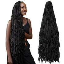 Anmanbeauty Faux Locs Crochet Hair Pre looped 36 inch hand made wig
