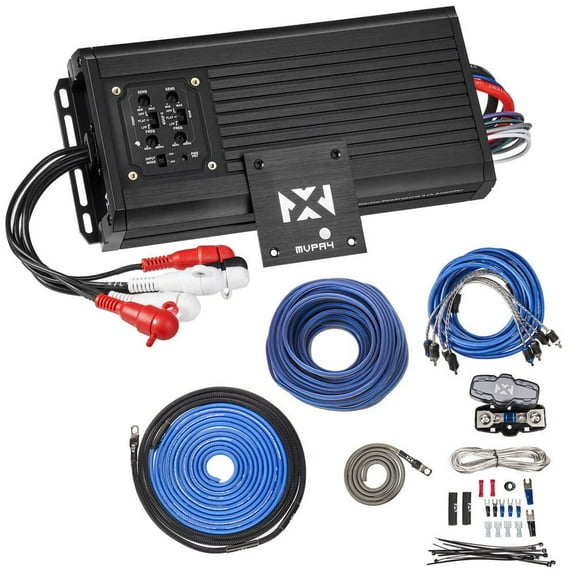 NVX MVPA4 with Amplifier Wiring Kit 600W 4-Channel Class D Marine/Powersports/Motorcycle Amplifier