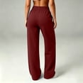 thumbnail image 4 of Hurxie Womens Sweatpants Fall Baggy Wide Leg Sweatpant Fleece Lined Straight Leg Sweat Pants Wine,XL, 4 of 7