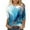 Sky Blue, variant on Patlollav Pntutb Womens T-Shirt 3/4 Sleeve,Ladies Blouse Round Neck Casual Tops