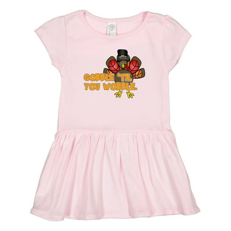 

Inktastic Gobble til You Wobble Thanksgiving Gift Toddler Girl Dress