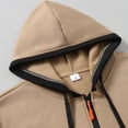 thumbnail image 6 of hoksml Men's Full Zip Hooded Sweatshirt, Contrast Trim Drawstring Hoodie Jacket with Kangaroo Pocket and Ribbed Cuffs, Casual Long Sleeve Outerwear, 6 of 8