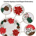 thumbnail image 6 of OVZME Christmas Placemats Set of 4, Embroidered Red Poinsettia Table Mats White Textured Fabric Round Placemats with Applique Velvet Flower for Dinner Table,Holiday Farmhouse Table Top Decor, 16"x16", 6 of 6