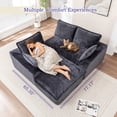 thumbnail image 6 of Muumblus 103" Boneless Sectional Sofa with Left Chaise, Comfy L-Shaped Modular Couch for Living Room, No Assembly Required, Black Chenille, 6 of 10