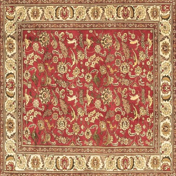 Ahgly Company Machine Washable Indoor Square Persian Brown Traditional Area Rugs, 8' Square