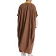 thumbnail image 4 of CONZONE Mens Muslim Kaftan Abaya Long Sleeve Robe For Men Trendy Solid Color Lapel Arab Thobe, 4 of 5